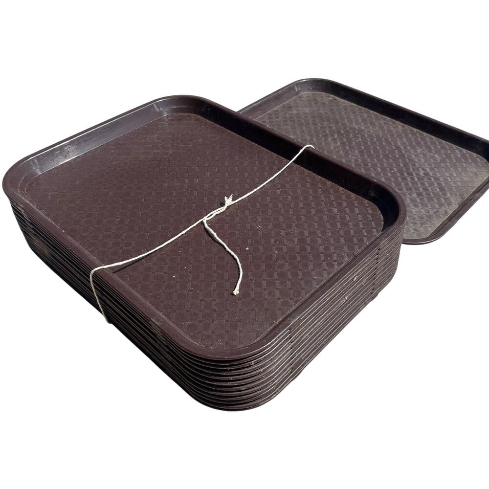 13 Pack Plastic Fast Food Tray 14x11" Plastic Cafeteria Trays Norseman Plastics